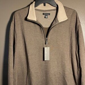 Van Heusen Men's Brown - Tan 1/4 Zip-Up Sweater NWT